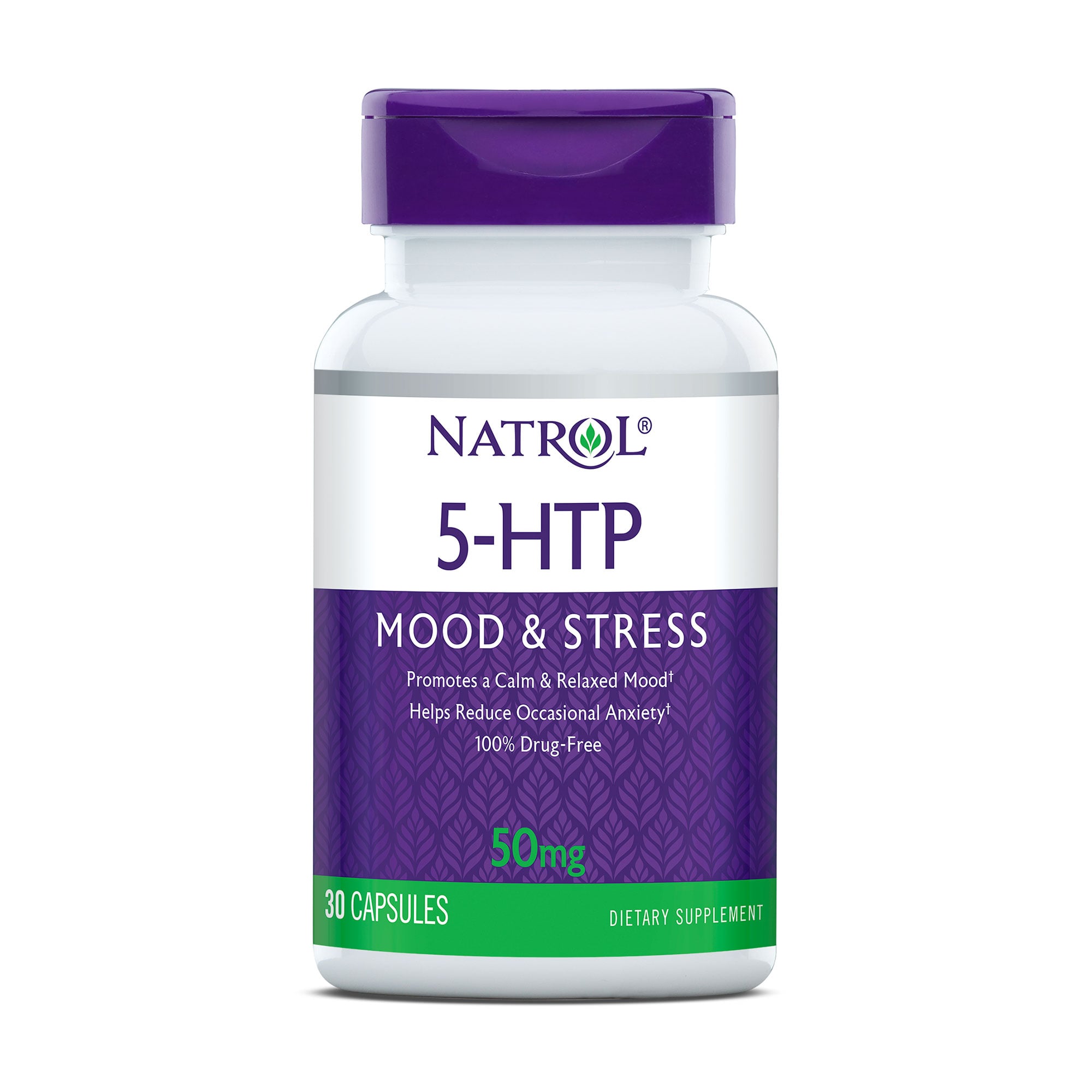5-Гідрокситриптофан Natrol 5-HTP Mood &amp; Stress 50 мг, 30 капсул