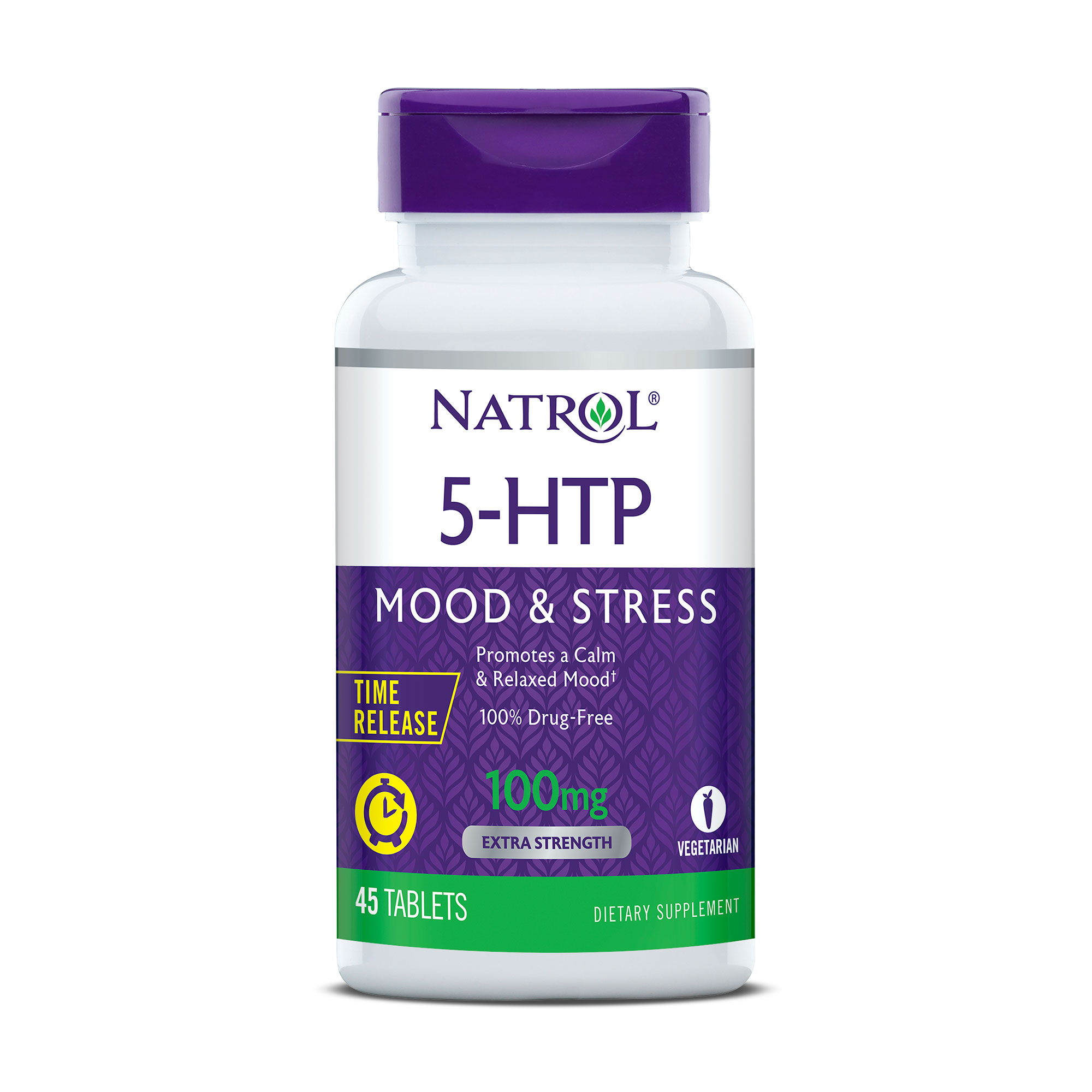 5-Гідрокситриптофан Natrol 5-HTP Mood&amp;Stress 100 мг, 45 таблеток